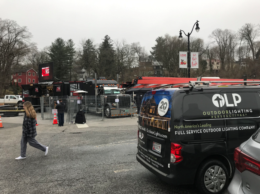 olp trucks and equipment on job site